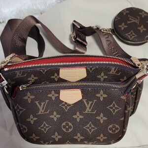 Louis Vuitton Brown and Tan Monogram Shoulder Bag